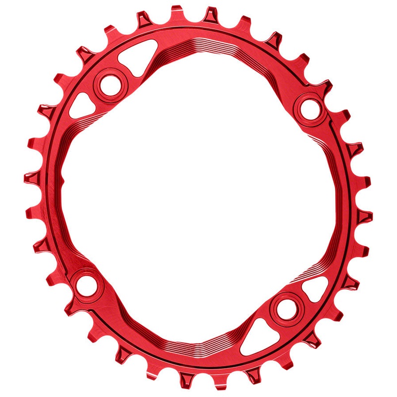 absoluteBLACK Oval 104 BCD Chainring – 32t 104 BCD 4-Bolt Narrow-Wide Red