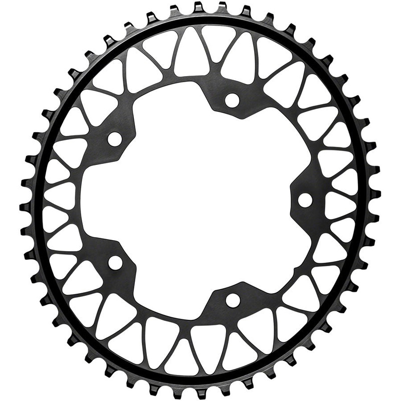 absoluteBLACK Oval 110 BCD Gravel Chainring – 46t 110 BCD 5-Bolt Narrow-Wide BLK