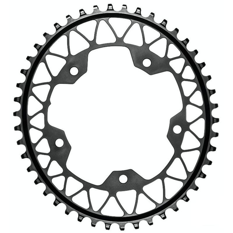 absoluteBLACK Oval 110 BCD Gravel Chainring – 48t 110 BCD 5-Bolt Narrow-Wide BLK