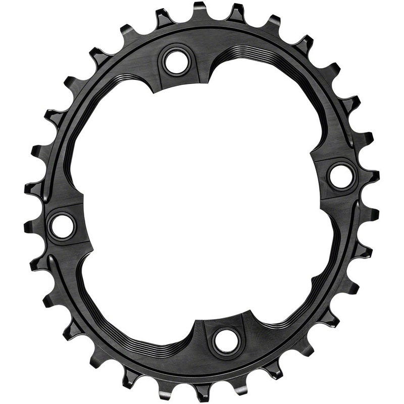 absoluteBLACK Oval 94 BCD Chainring – 30t 94 BCD 4-Bolt Narrow-Wide Black