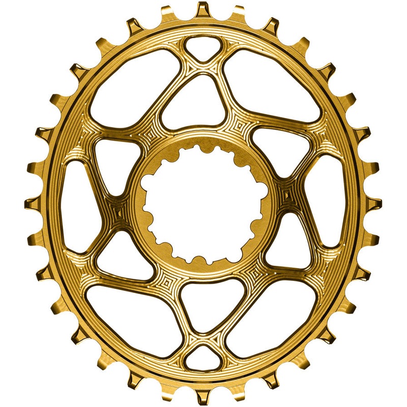 absoluteBLACK Oval Narrow-Wide Direct Mount Chainring – 32t SRAM 3-Bolt Direct Mount 3mm Offset Gold