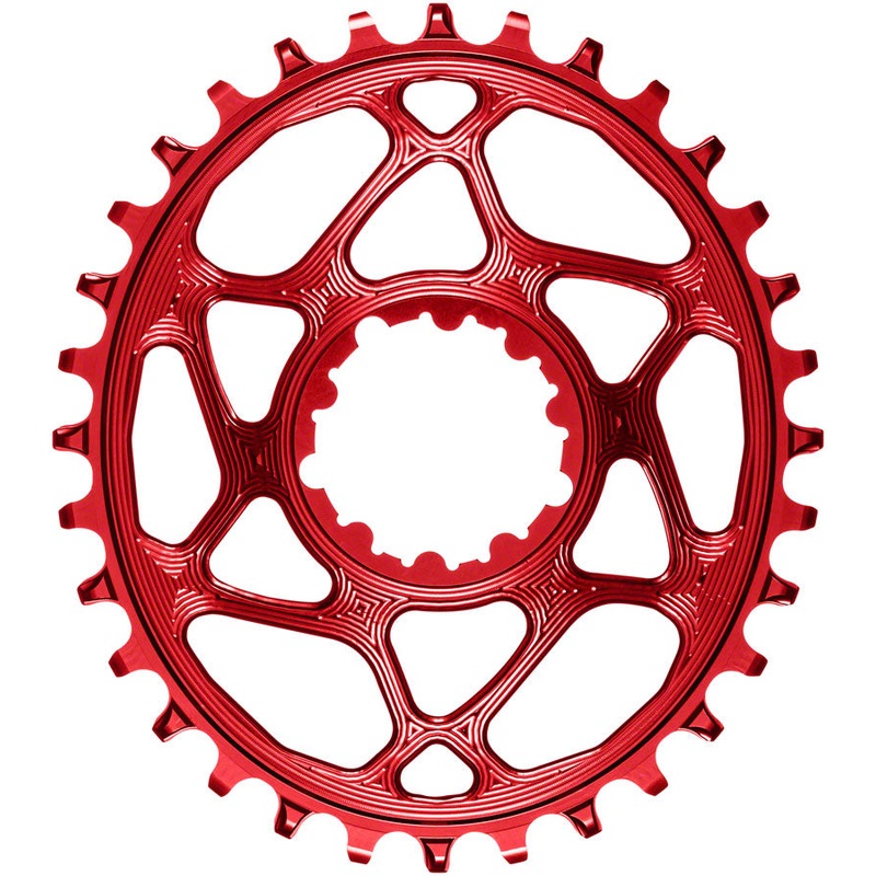 absoluteBLACK Oval Narrow-Wide Direct Mount Chainring – 32t SRAM 3-Bolt Direct Mount 3mm Offset Red
