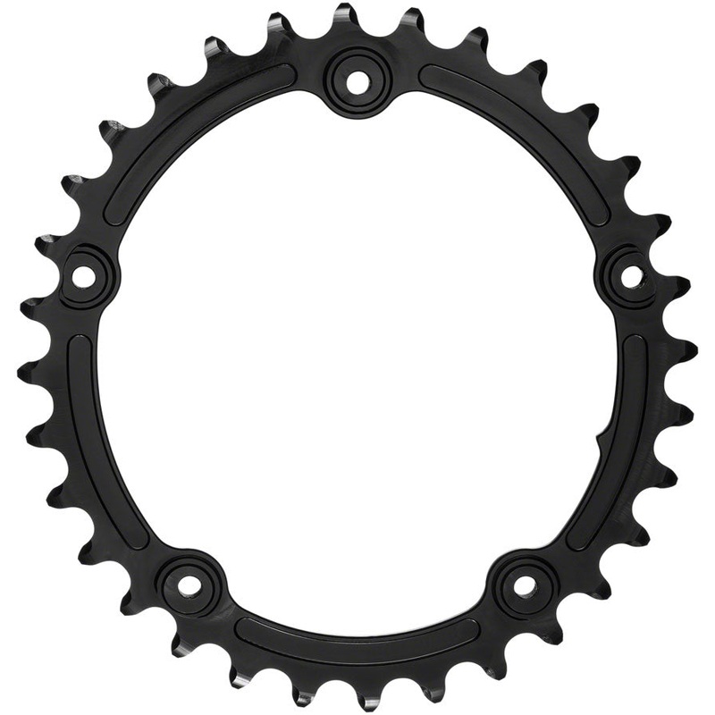 absoluteBLACK Premium Sub-Compact Oval 110 BCD Road Inner Chainring – 32t 110 BCD 5-Bolt BLK