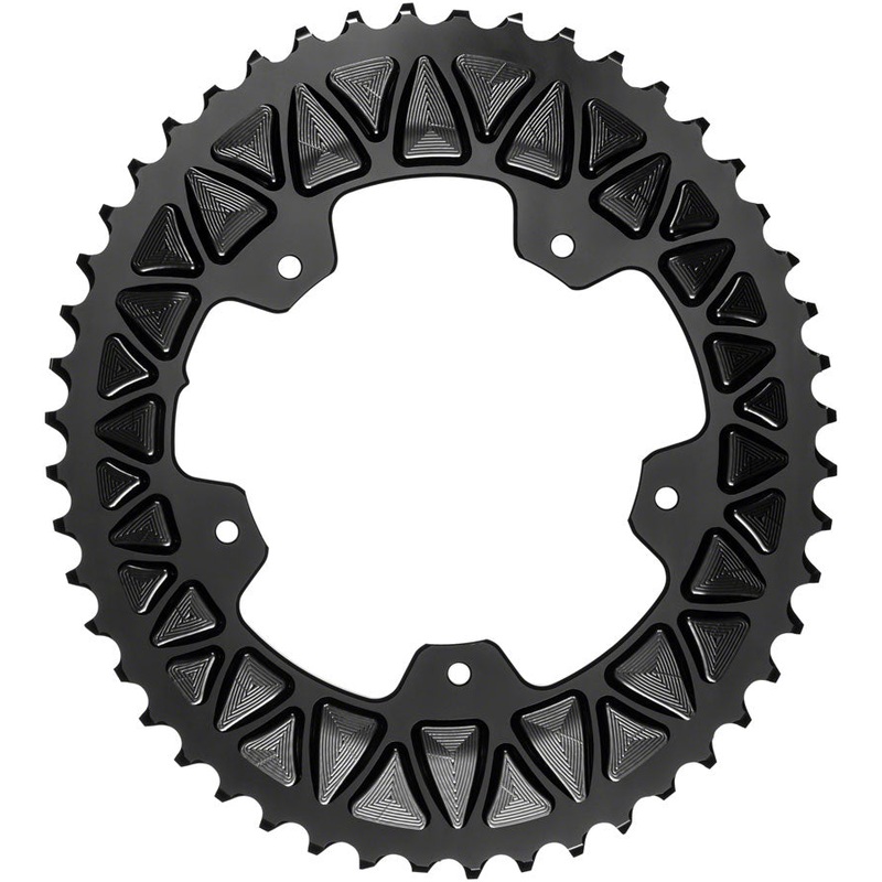 absoluteBLACK Premium Sub-Compact Oval 110 BCD Road Outer Chainring – 48t 110 BCD 5-Bolt BLK