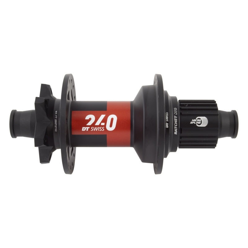 DT Swiss 240 DEG Rear Hub – 12 x 148mm 6-Bolt Micro Spline BLK/Red 32H 90pt