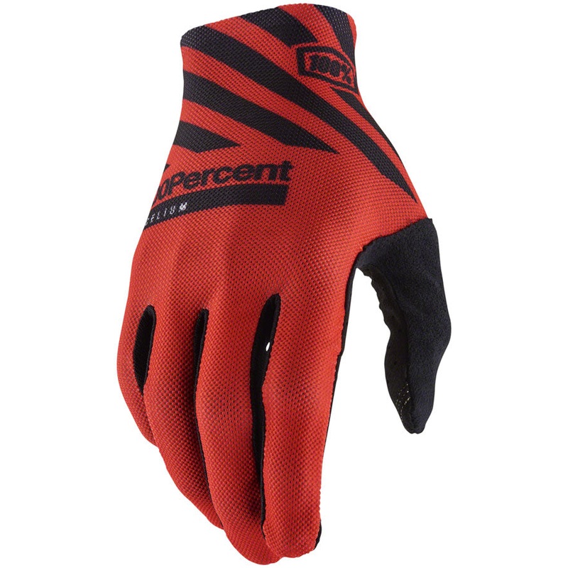 100% Celium Gloves – Racer Red Full Finger Mens Small