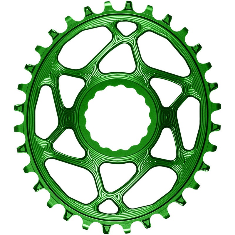 absoluteBLACK Oval Narrow-Wide Direct Mount Chainring – 32t CINCH Direct Mount 3mm Offset Green
