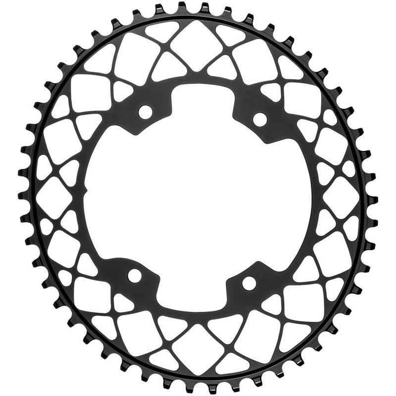 absoluteBLACK Oval 110 BCD Gravel Chainring – 48t 110 Shimano Asymmetric BCD 4-Bolt Narrow-Wide BLK