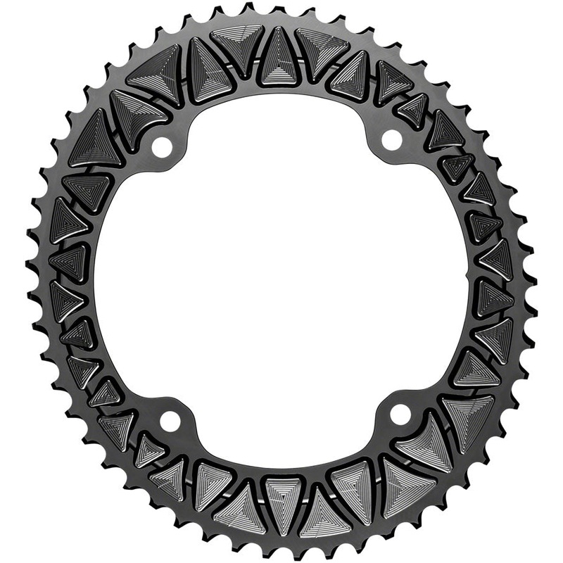 absoluteBLACK Premium Oval 145 BCD Road Outer Chainring Campagnolo – 53t 145 BCD 4-Bolt BLK