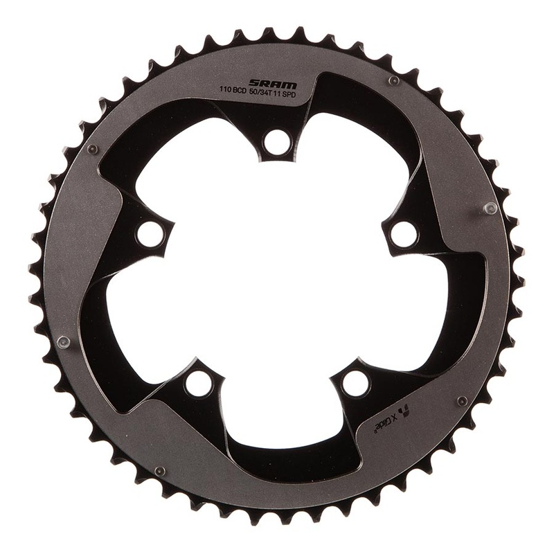 SRAM Red 22 50T 110mm BCD YAW Chainring Gray Hidden Non-Hidden Bolt Use 34T