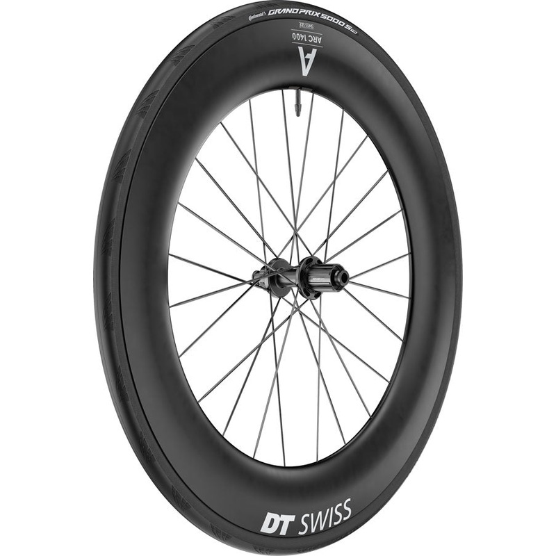 DT Swiss ARC 1400 DiCut 85 Rear Wheel – 700 12 x 142mm Center-Lock HG11 Road/XDR Ratchet EXP 36 BLK WTS w/GP5000 STR Tire