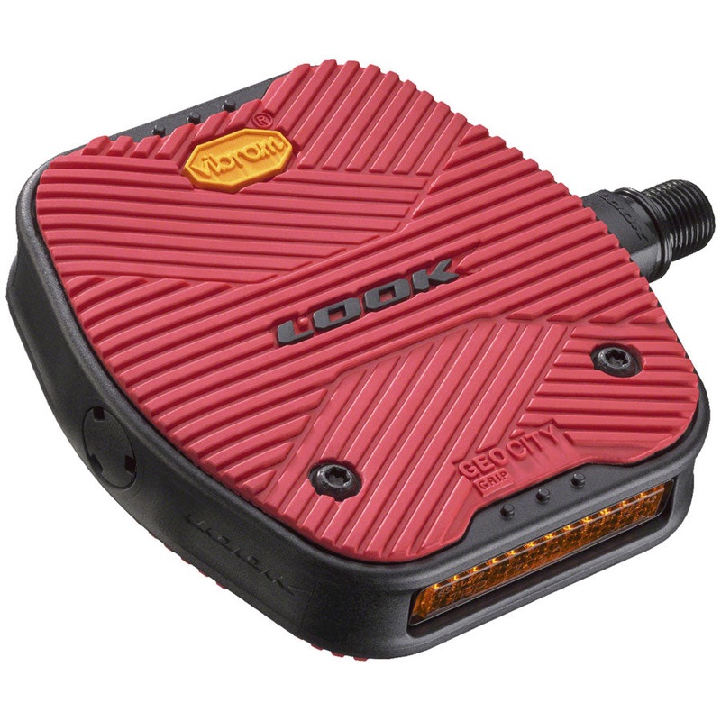 LOOK GeoCity Grip Pedals – Platform 9/16″ Red