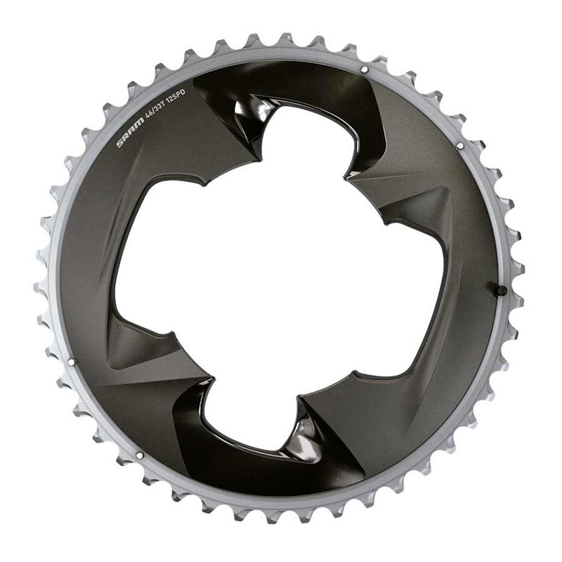 SRAM Force 2×12-Speed Inner Chainring – 33t 107 BCD 4-Bolt Blast BLK For use 46t Outer
