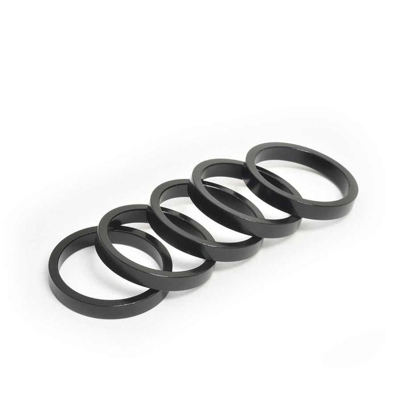 Wheels Manufacturing Aluminum Headset Spacer – 1-1/8″ 5mm Black 5-pack