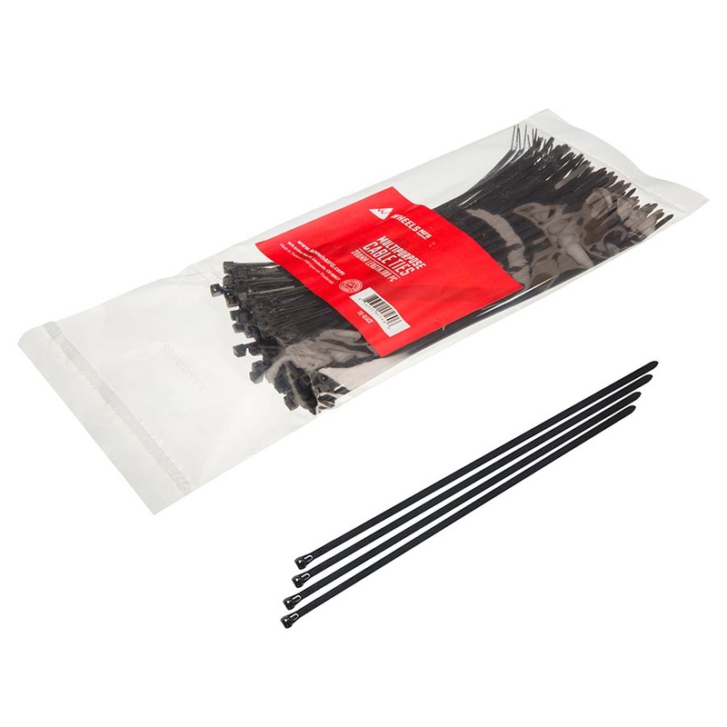 Wheels Manufacturing Re-Usable Zip Ties – Black 200 x 7.4mm 100ct