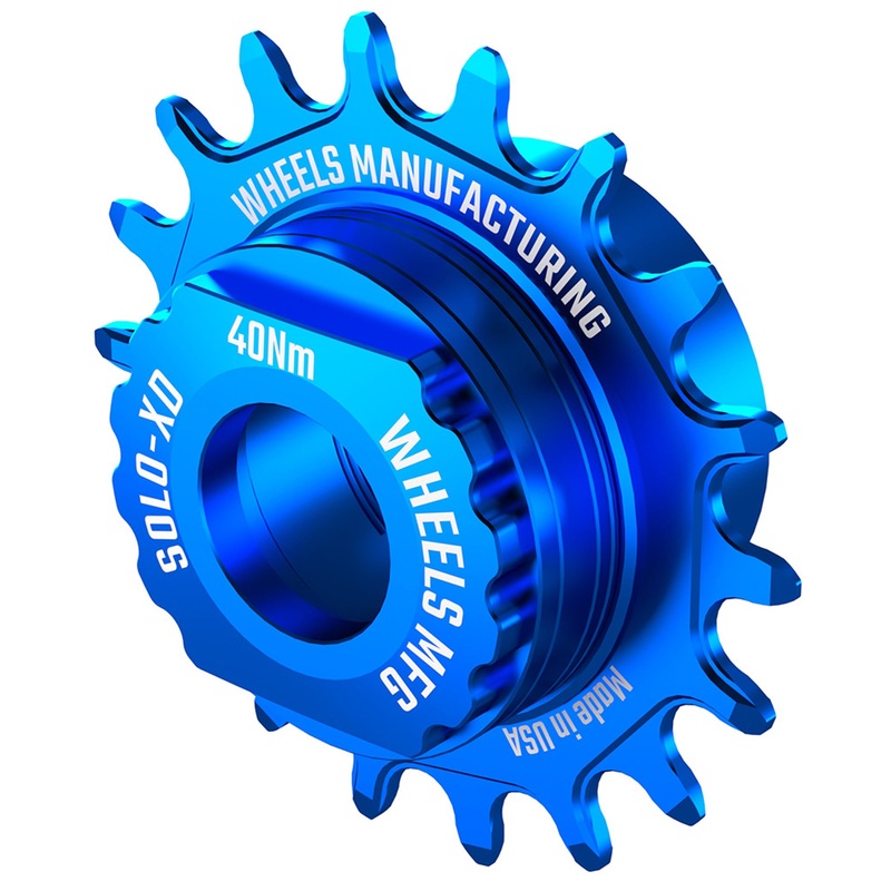 Wheels Manufacturing SOLO-SPLINE Micro Spline Single Speed Conversion Kit – 18t For Shimano Micro Spline Hub Bodies Blue