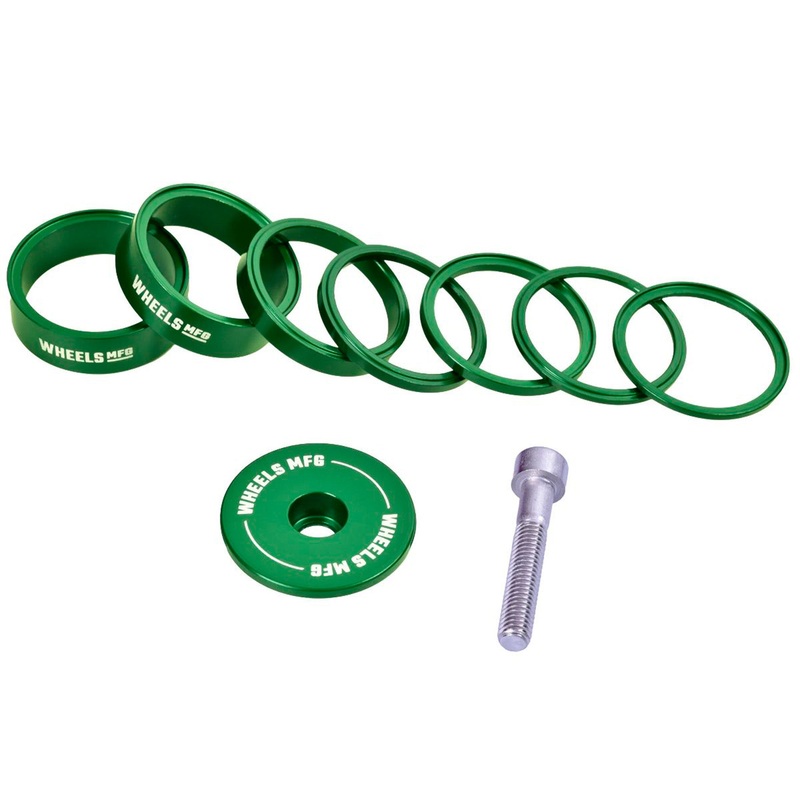 Wheels Manufacturing Essential StackRight Headset Spacer Kit – Green