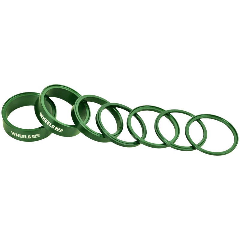 Wheels Manufacturing StackRight Headset Spacer Kit – Green