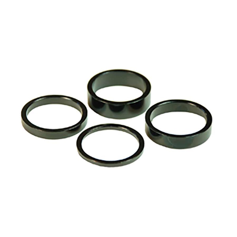 Wheels Manufacturing Aluminum Headset Spacer – 1-1/8″ Assorted 4pcs Black