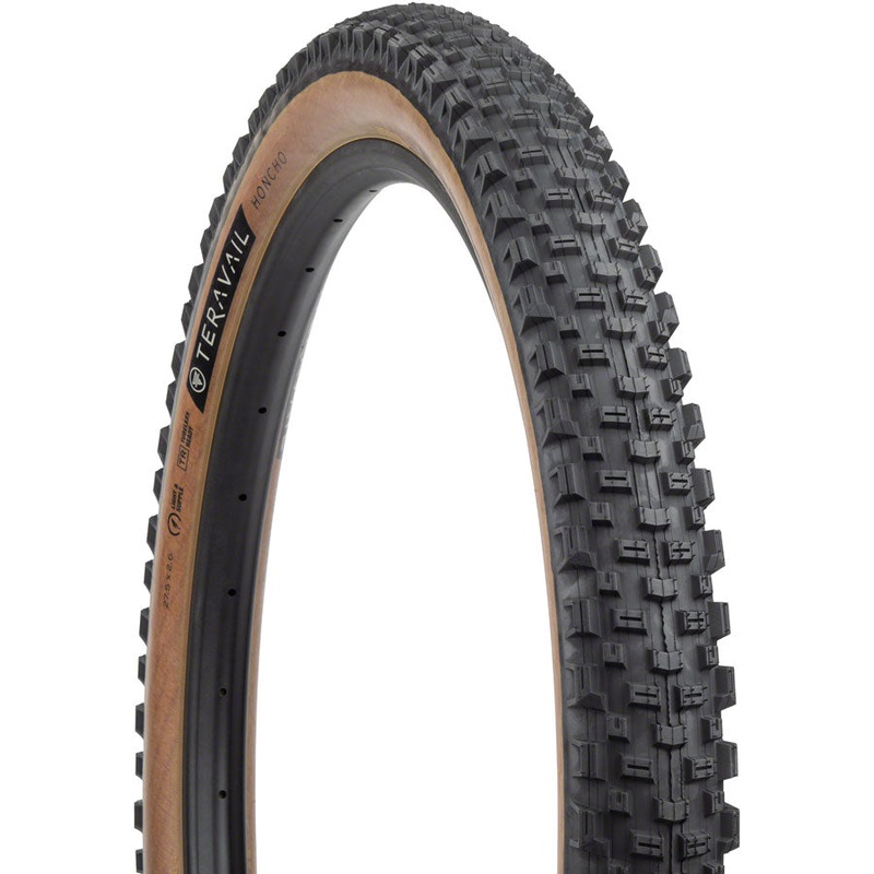 Teravail Honcho Tire – 27.5 x 2.6 Tubeless Folding Tan Durable Grip Compound