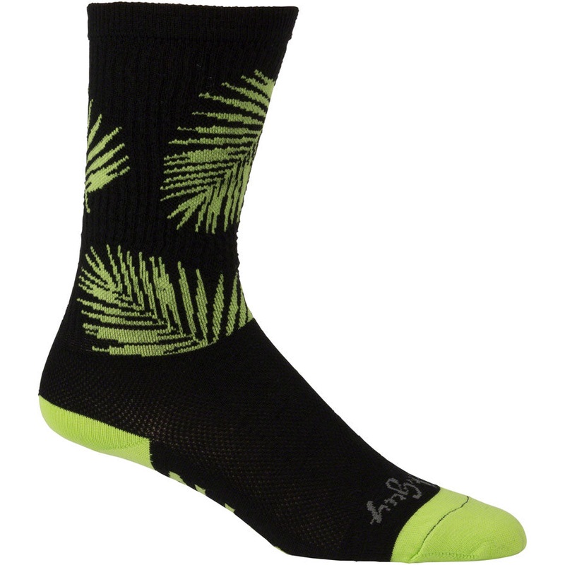 All-City Key West Carl Socks – 8 inch Black/Green Large/X-Large