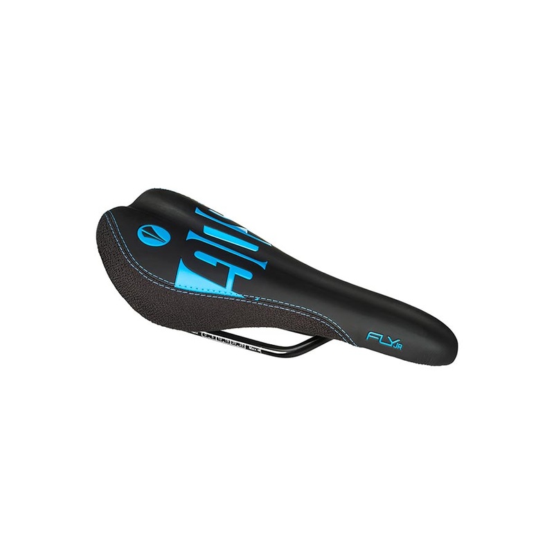 SDG Fly Jr Saddle Steel Rails – Blk/Cyan