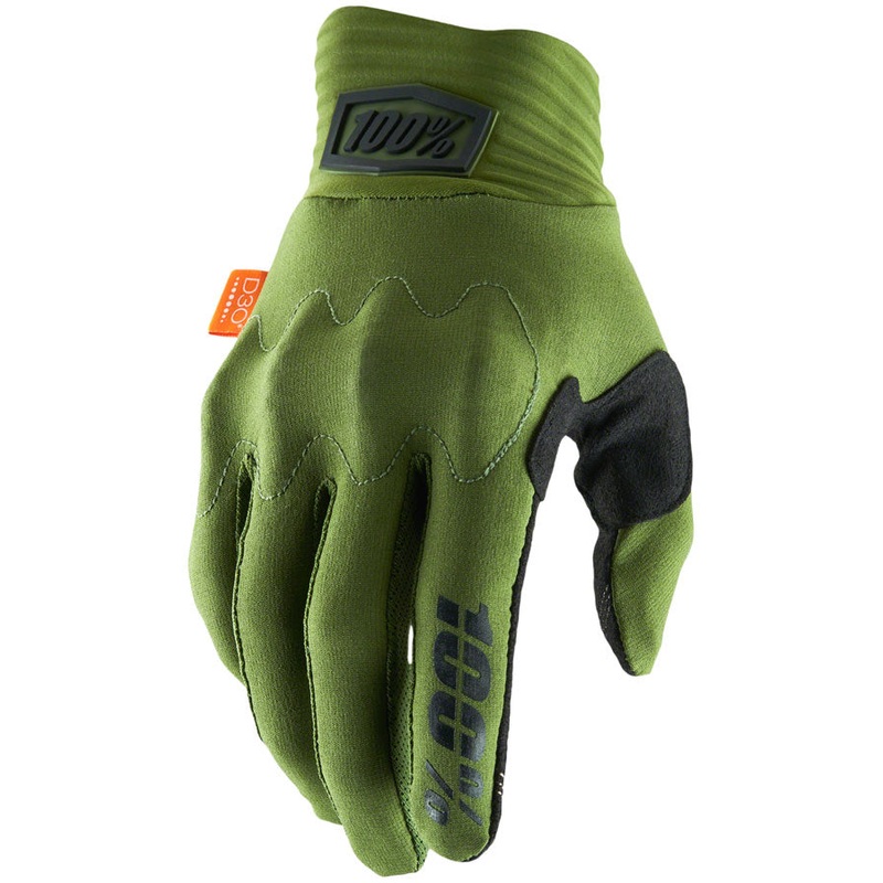 100% Cognito Gloves – Full Finger Mens Army Green/Black Small
