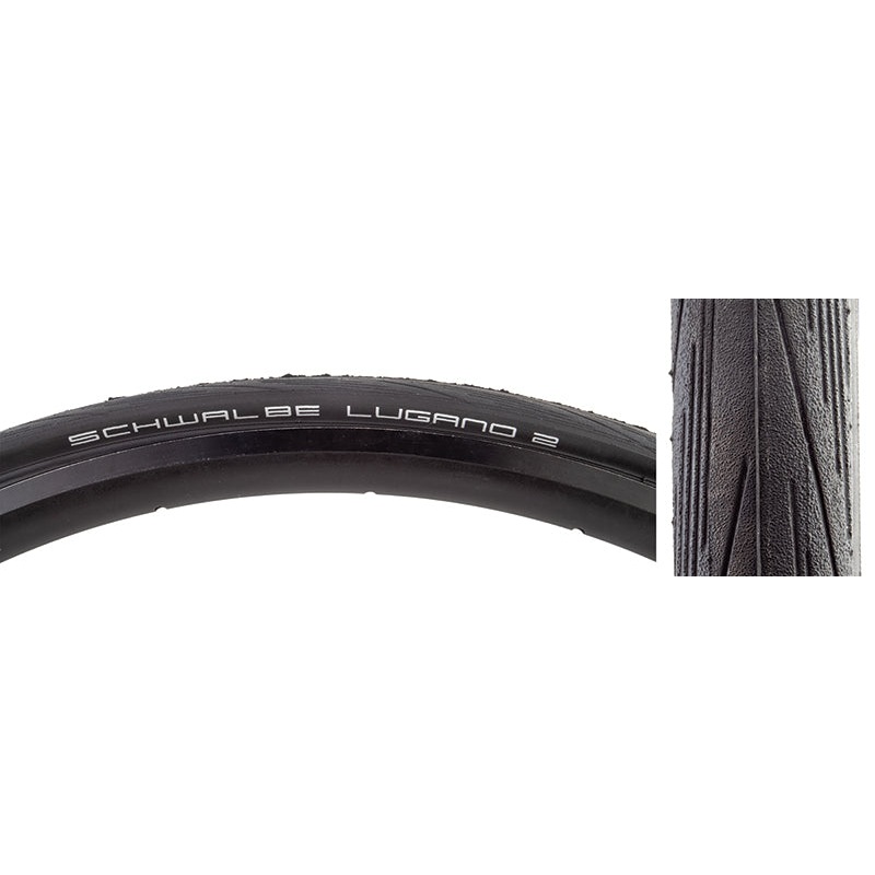 Schwalbe Lugano II Tire – Clincher Wire and Folding Black K-Guard Active Line 700C x 23mm Wire