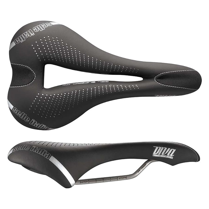 Selle Italia Diva Gel Superflow Saddle – Titanium Black Womens L3