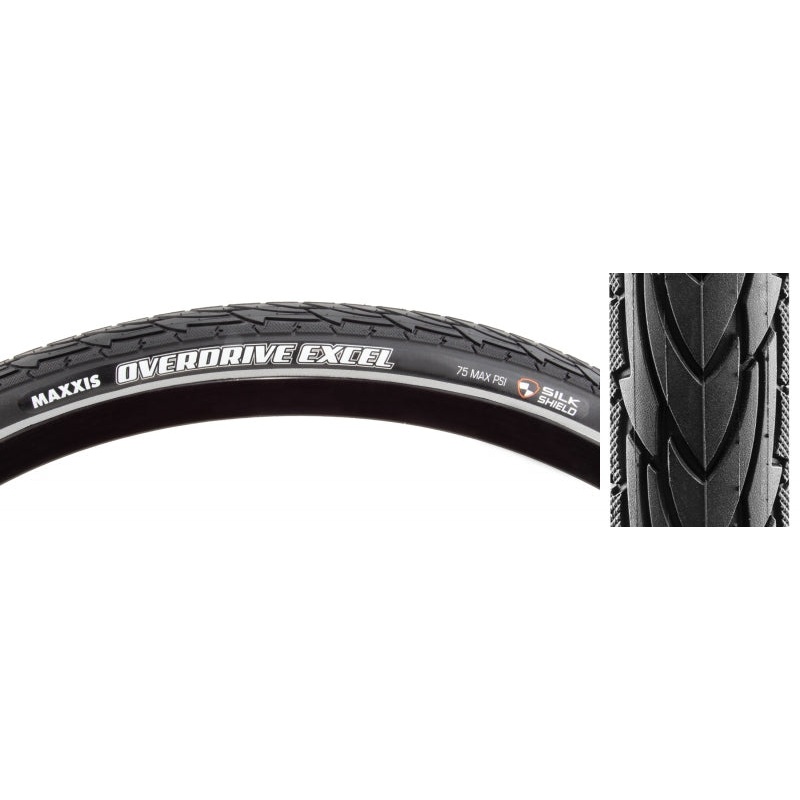 Maxxis Overdrive Excel Tire – 700 x 47 Clincher Wire Black SilkShield