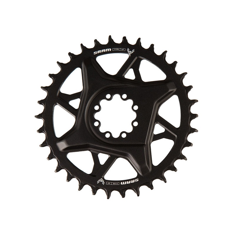 SRAM S1000 Eagle T-Type Direct Mount Chainring – 34t 12-Speed 8-Bolt Direct Mount 3mm Offset Aluminum BLK
