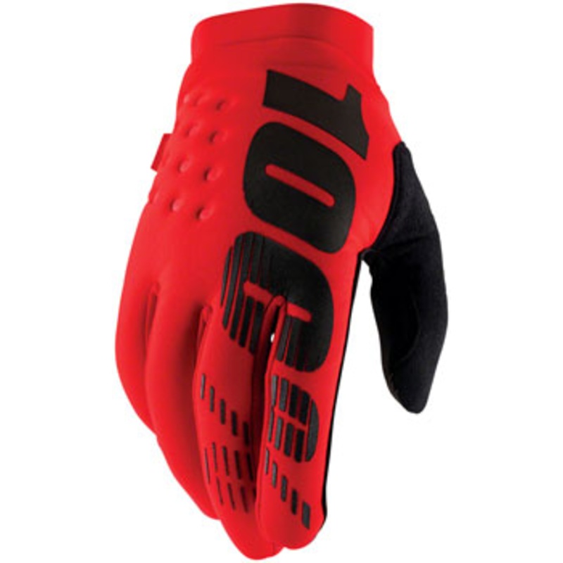100% Brisker Gloves – Red, Full Finger, Men’s, Small