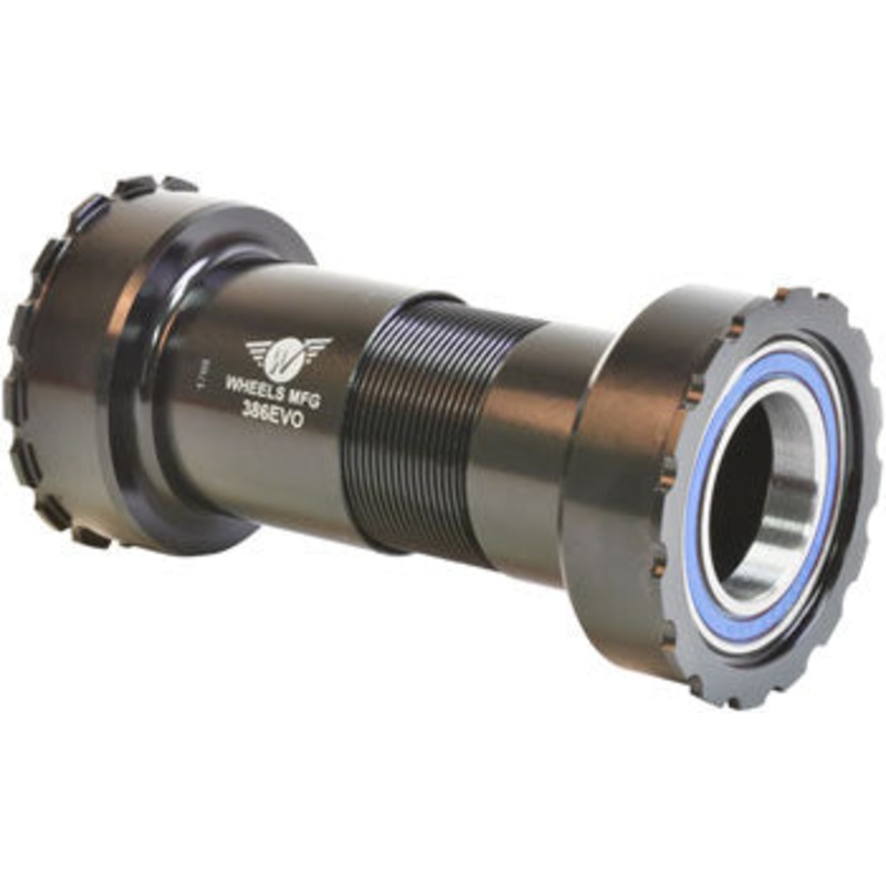 Wheels Manufacturing 386EVO Bottom Bracket – ABEC-3 Bearings, For 24mm (Shimano) Cranks, Black
