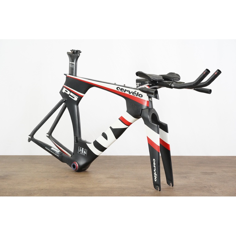 51cm Cervelo P5 TT Triathlon Carbon Rim Brake Frameset + Aero Handlebar