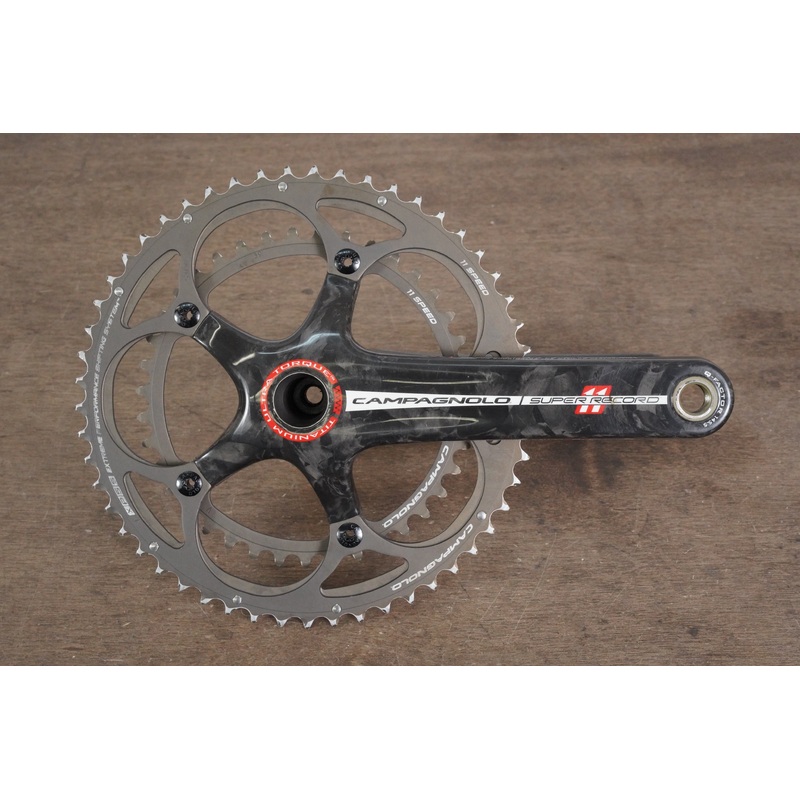 177.5mm 53/39T Campagnolo Super Record Titanium 11 Speed Carbon Crankset
