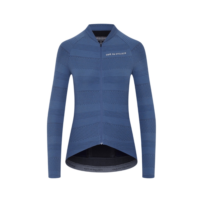 Caf du Cycliste Women’s Corinne Jersey Long Sleeve Denim Blue XS