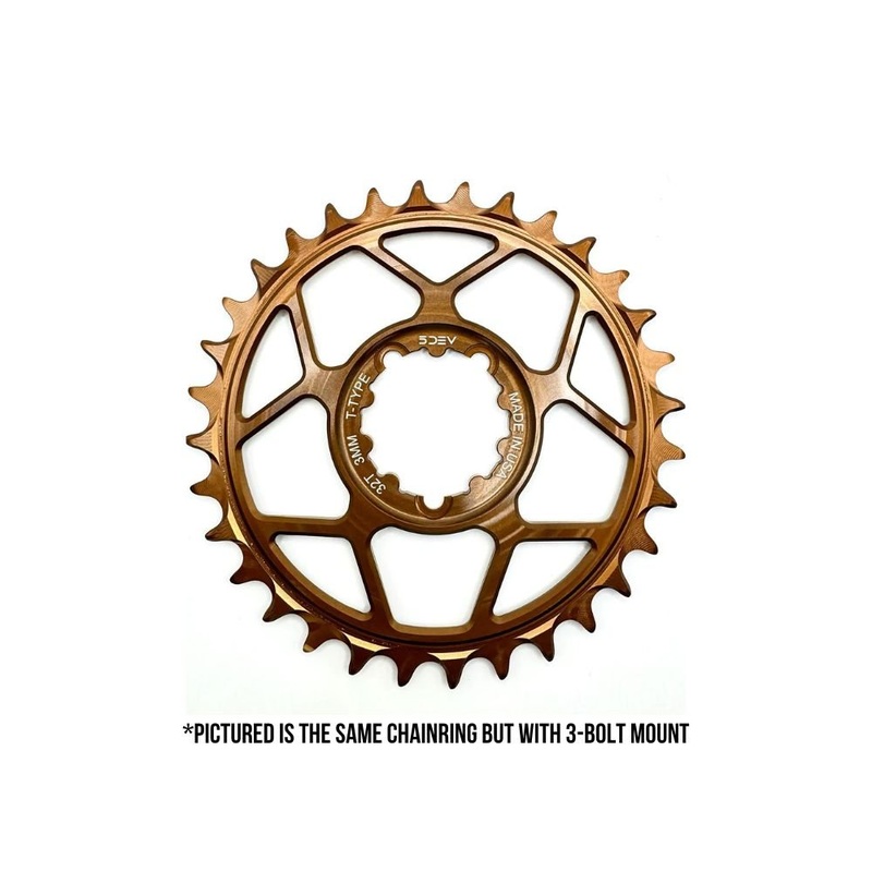 5DEV Chainring – T-Type SRAM 8-Bolt Chainring – 3mm Offset – 32T – Kash