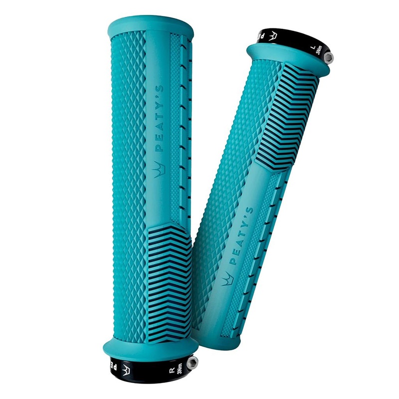 Peaty’s Race Control Knurl Thick Lock-On Grips – Turquoise
