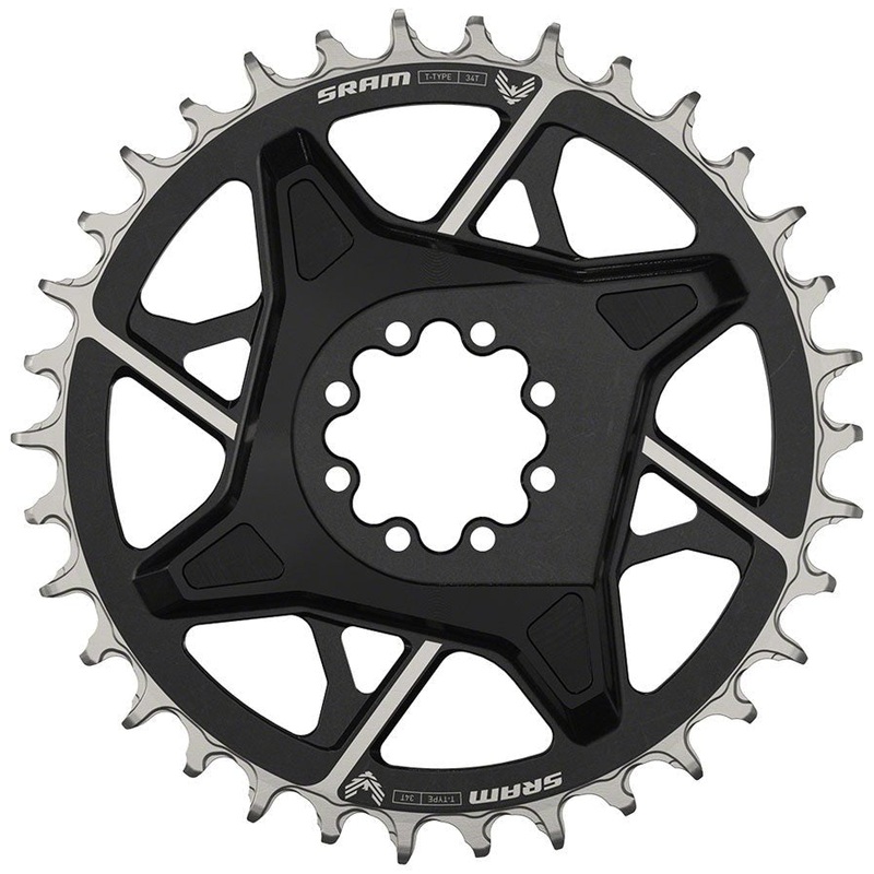 SRAM X0 Eagle T-Type Direct Mount Chainring – 34t, 12-Speed, 8-Bolt Direct Mount, 3mm Offset, Aluminum, Black, D1