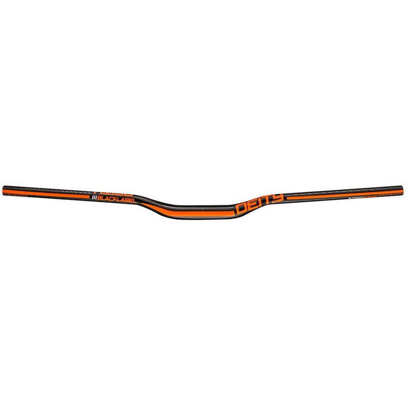 Deity Blacklabel 800 Handlebar – 25mm Rise – 800mm Width – 31.8mm Clamp – Black w/ Orange