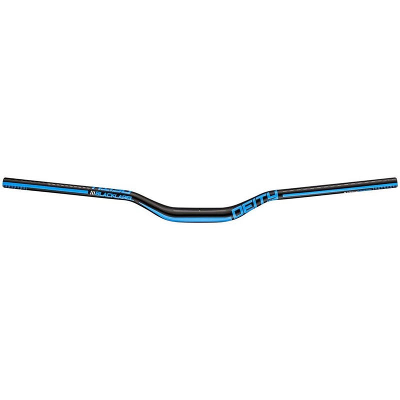 Deity Blacklabel 800 Handlebar – 38mm Rise – 800mm Width – 31.8mm Clamp – Black w/ Blue
