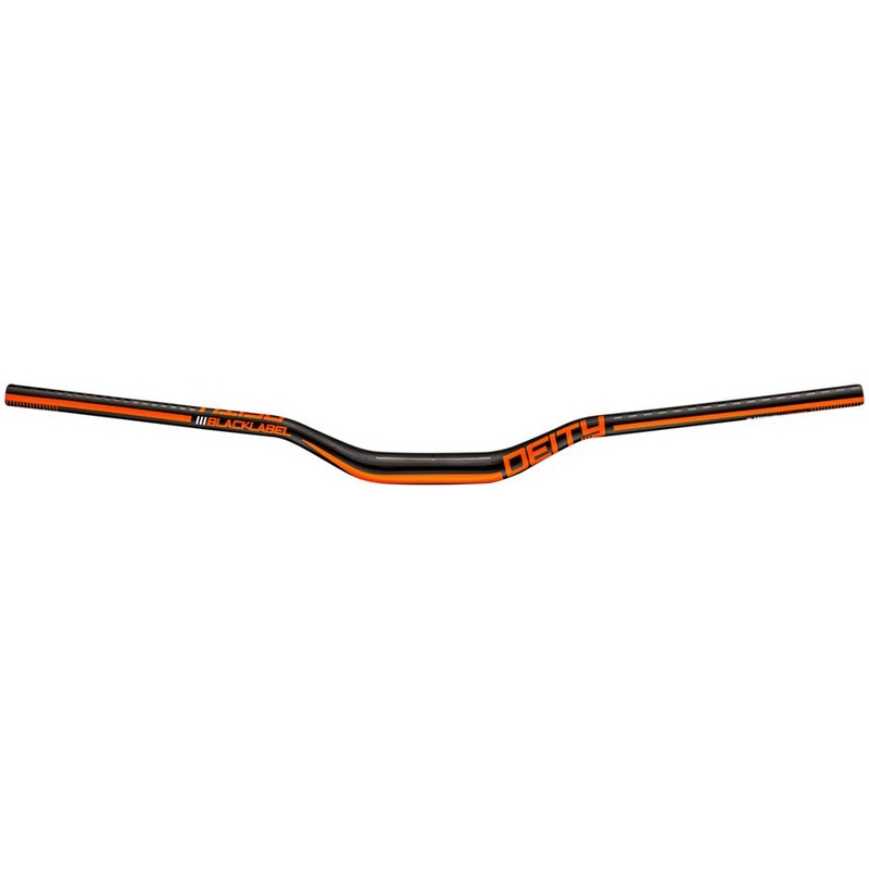 Deity Blacklabel 800 Handlebar – 38mm Rise – 800mm Width – 31.8mm Clamp – Black w/ Orange