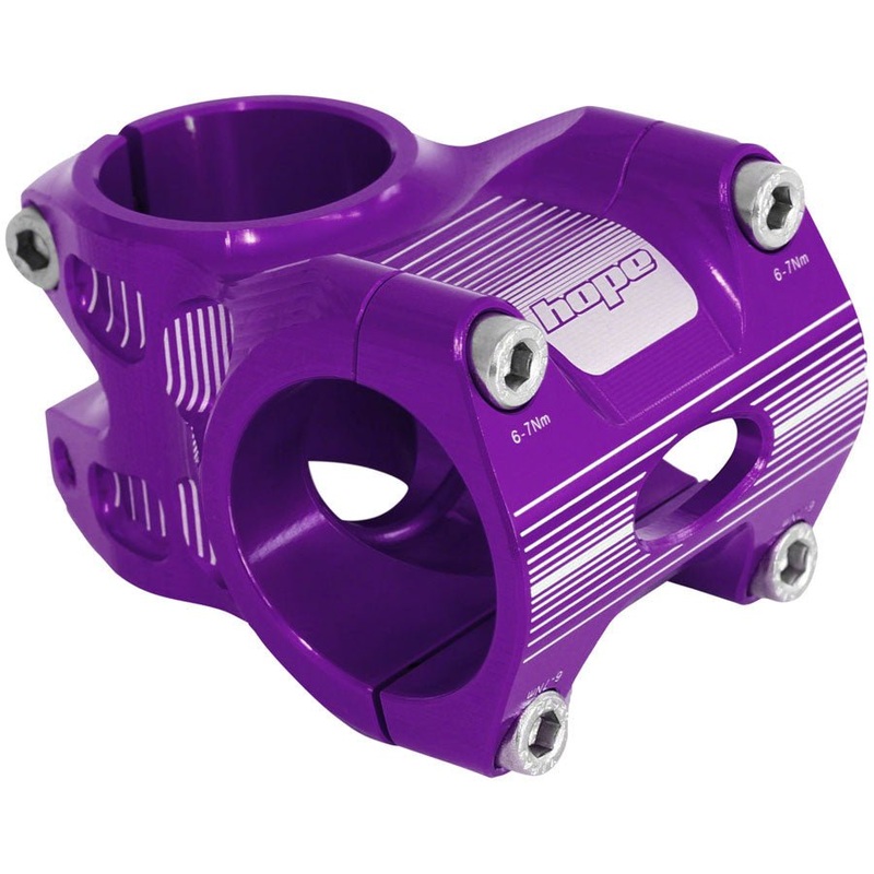 Hope AM/Freeride Stem – 35mm 31.8 Clamp +/-0 1 1/8″ Aluminum Purple