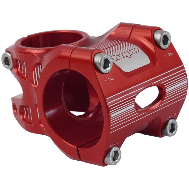 Hope AM/Freeride Stem – 35mm 35 Clamp +/-0 1 1/8″ Aluminum Red