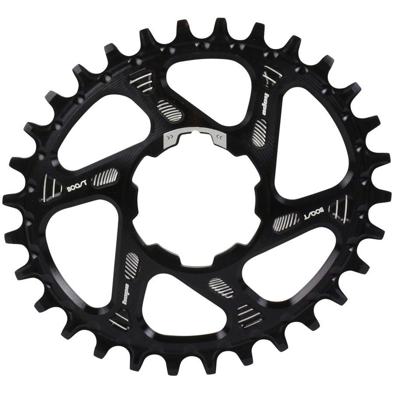Hope Oval Spiderless Retainer Chainring – 30t Boost Hope Direct Mount Black