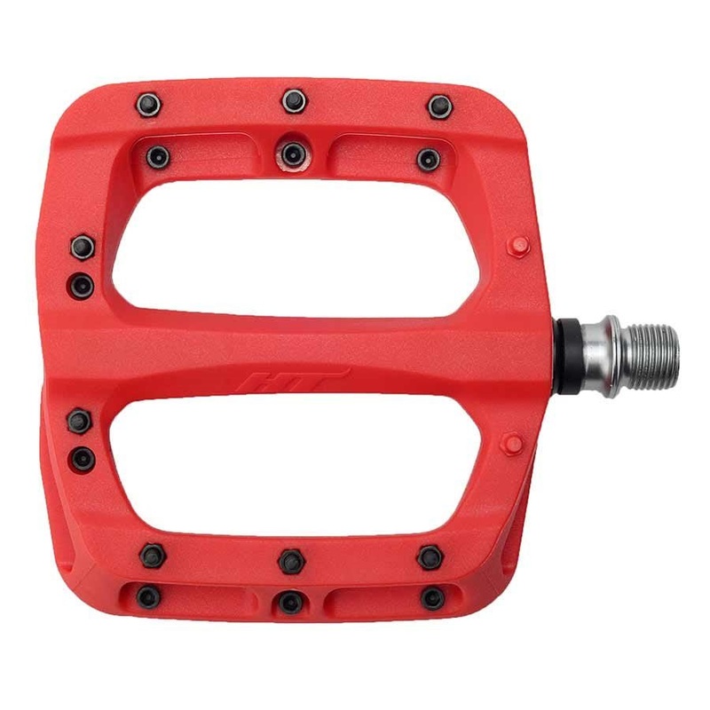 HT Components PA03A Nano P Platform Pedals – Body: Nylon – Spindle: Cr-Mo- Red