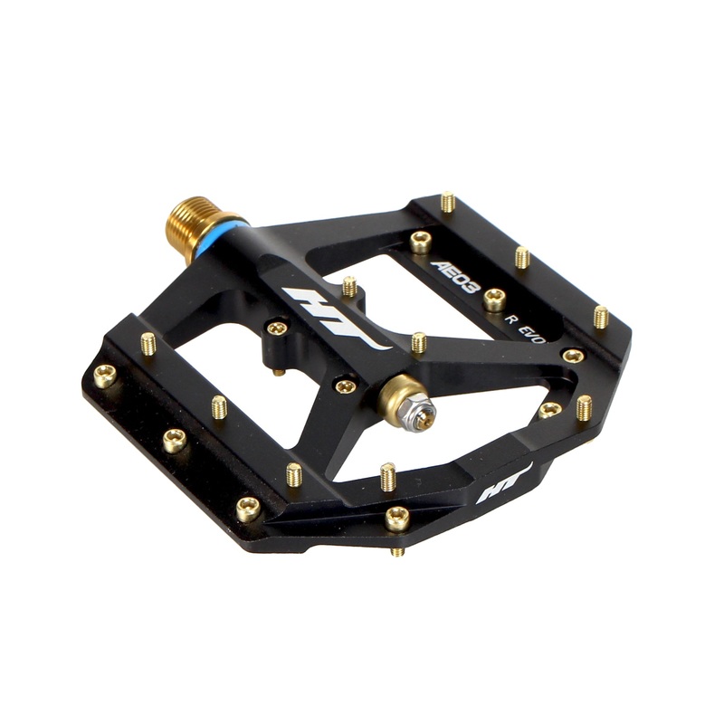 HT Pedals AE03T Evo+ Platform Pedals Ti – Black/Gold