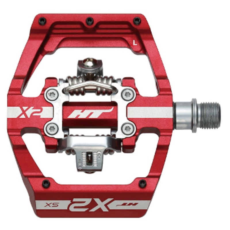 HT Pedals X2-SX Clipless Platform Pedals CrMo – Red