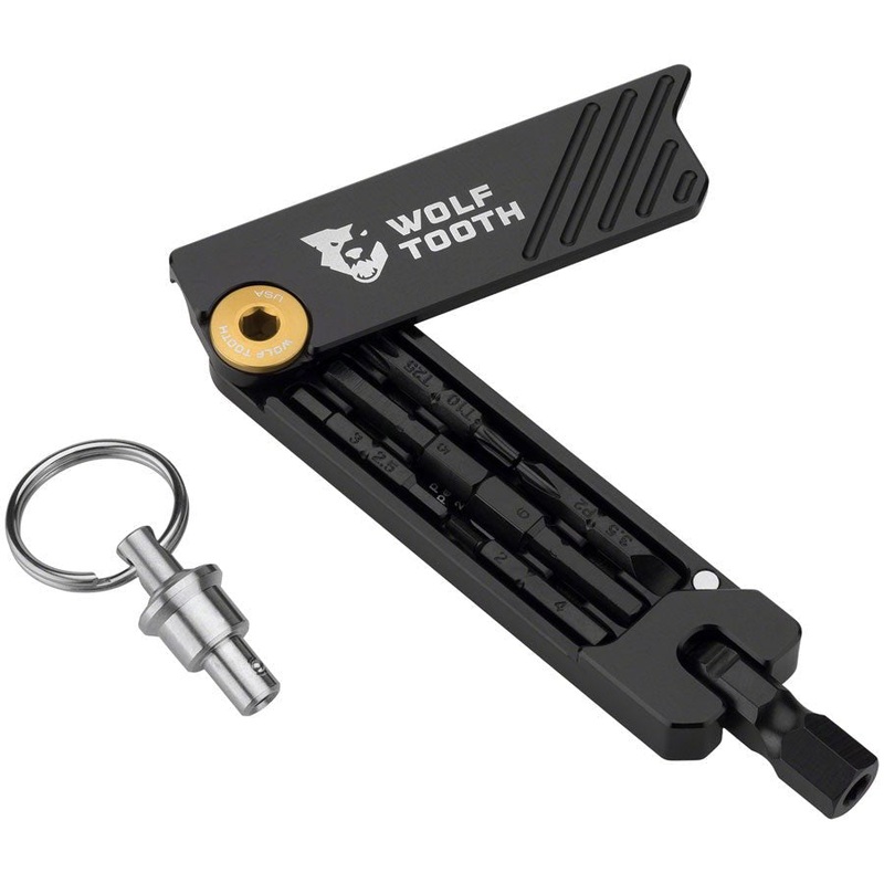 Wolf Tooth 6-Bit Hex Wrench Multi-Tool with Keyring – Gold