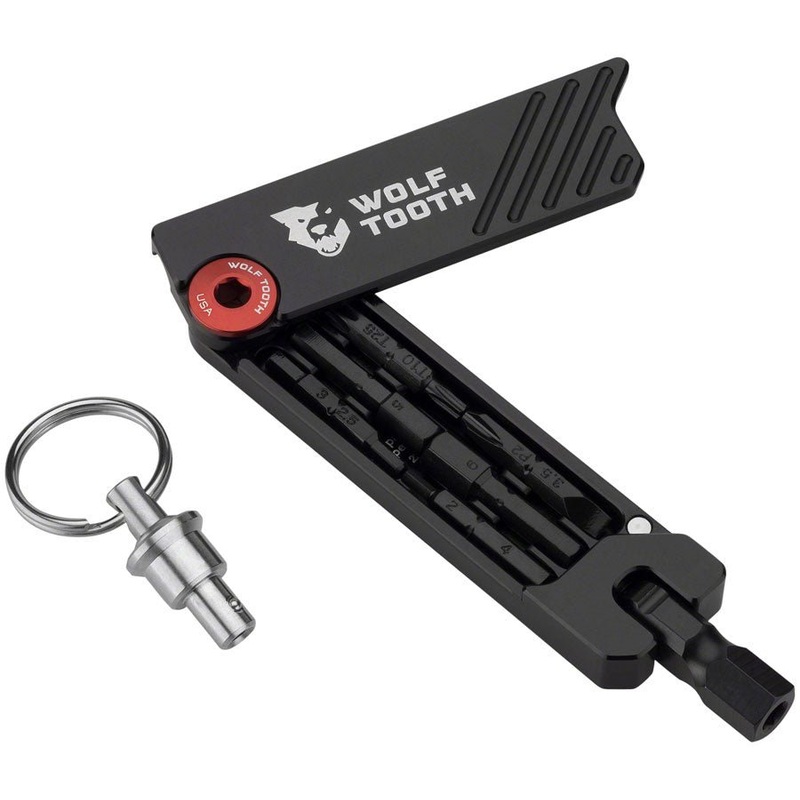 Wolf Tooth 6-Bit Hex Wrench Multi-Tool with Keyring – Red